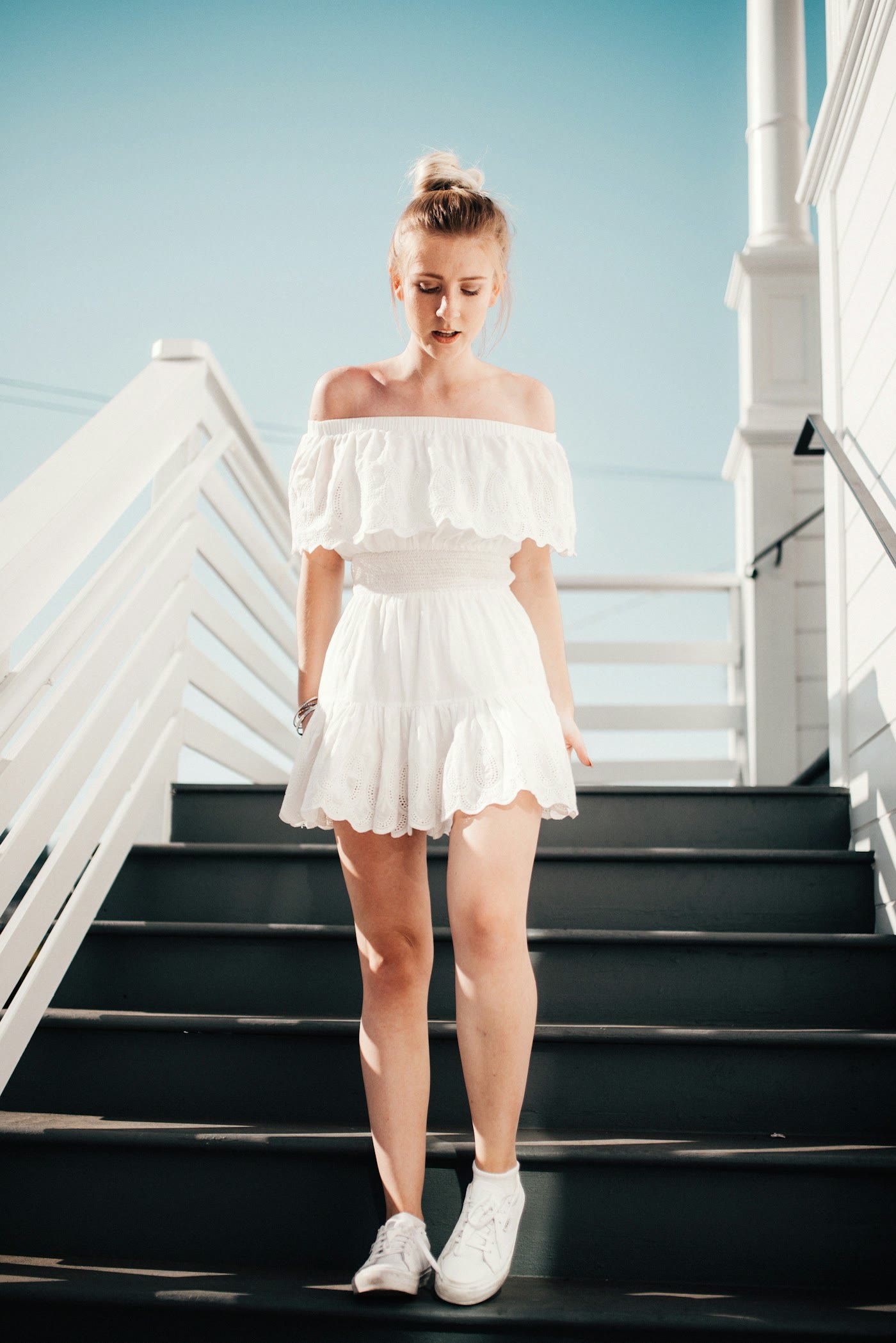 Woman in a white gown