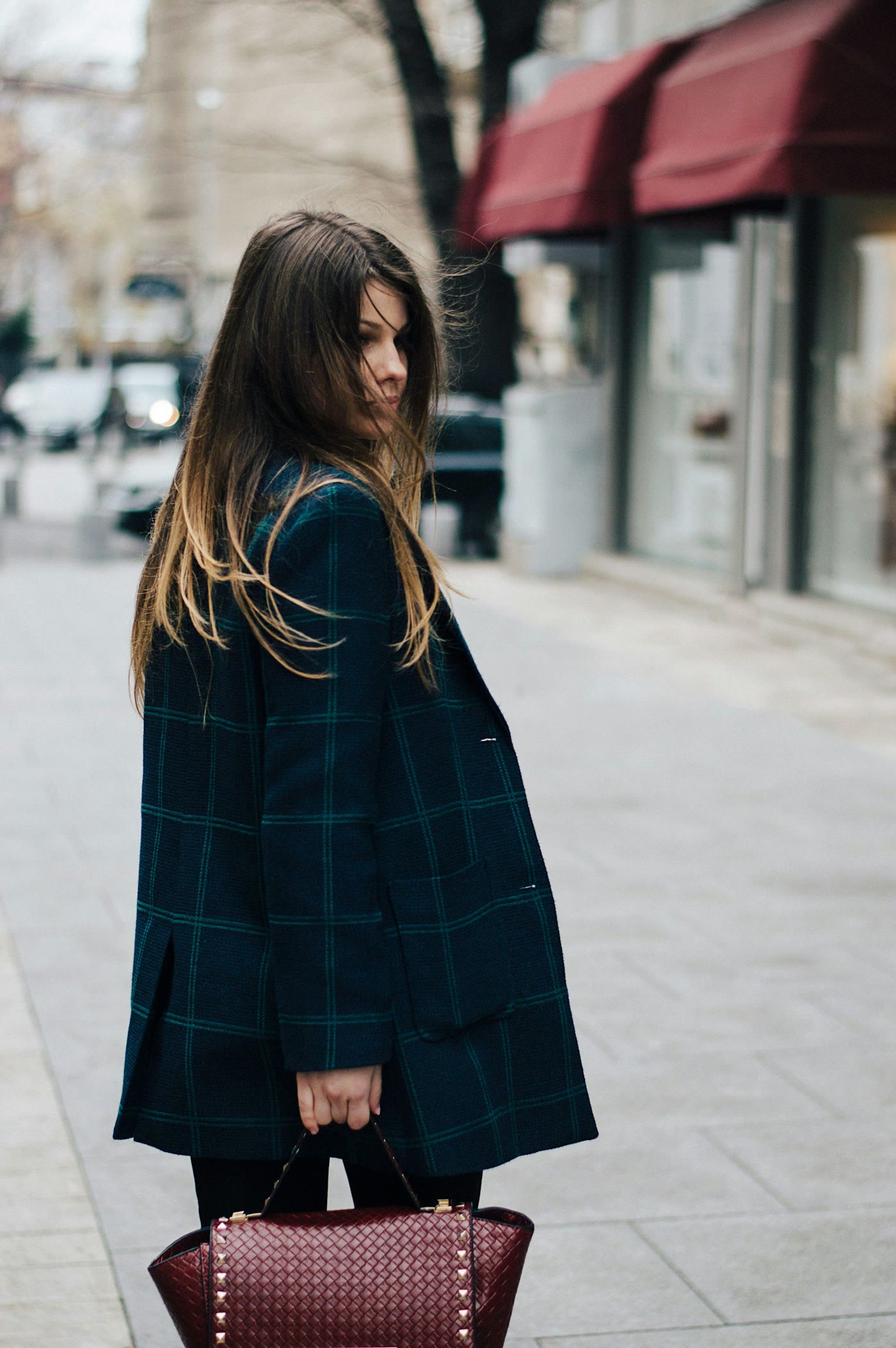 Woman in a midi dress